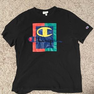 Champion Brand Vintage Logo 90s Colorful T-shirt Large